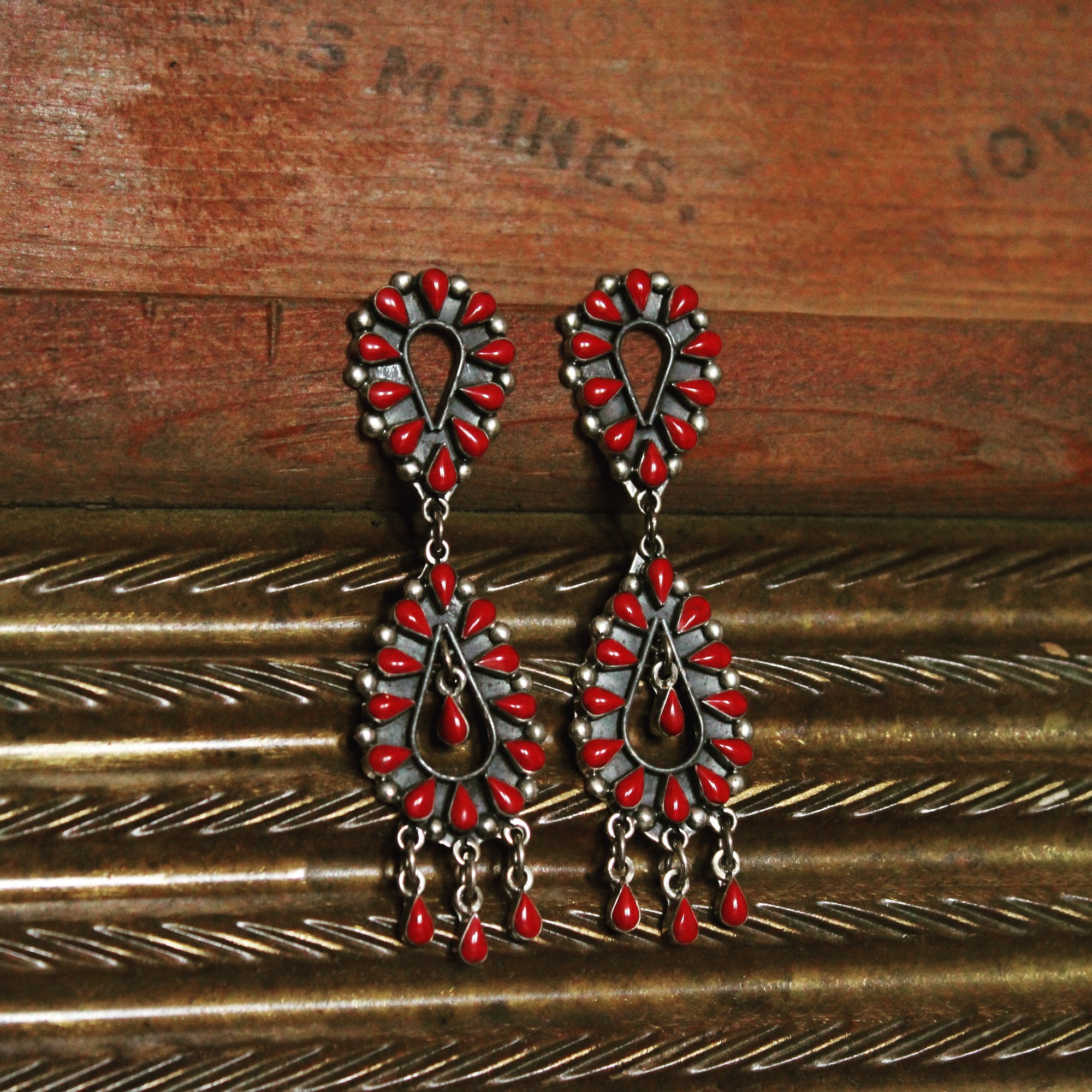 Ethnic Vintage Floral Pattern Leather Earrings Western Boho Dress Jewe –  Furdela